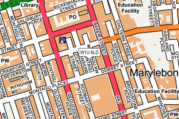 W1U 6LD map - OS OpenMap – Local (Ordnance Survey)