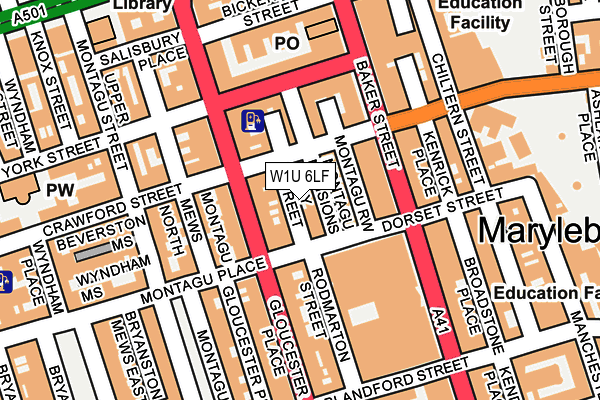 W1U 6LF map - OS OpenMap – Local (Ordnance Survey)