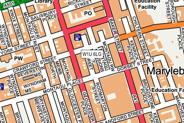 W1U 6LG map - OS OpenMap – Local (Ordnance Survey)