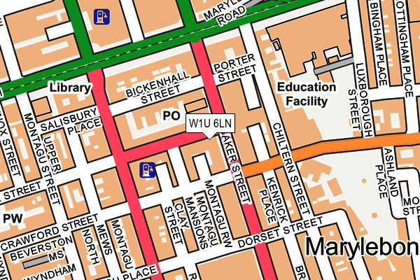 W1U 6LN map - OS OpenMap – Local (Ordnance Survey)