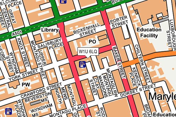 W1U 6LQ map - OS OpenMap – Local (Ordnance Survey)