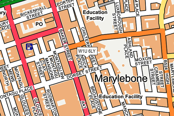 W1U 6LY map - OS OpenMap – Local (Ordnance Survey)