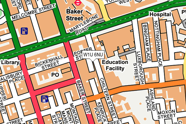 W1U 6NU map - OS OpenMap – Local (Ordnance Survey)