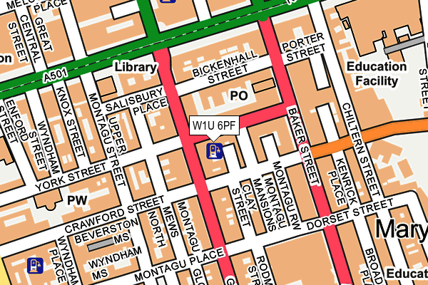 W1U 6PF map - OS OpenMap – Local (Ordnance Survey)