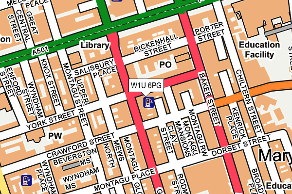 W1U 6PG map - OS OpenMap – Local (Ordnance Survey)