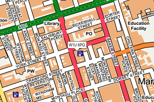 W1U 6PQ map - OS OpenMap – Local (Ordnance Survey)