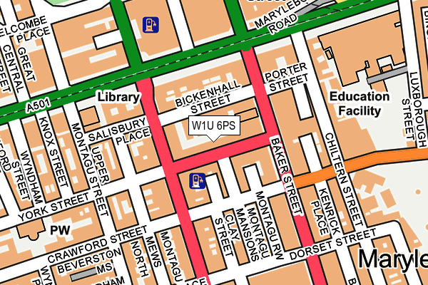 W1U 6PS map - OS OpenMap – Local (Ordnance Survey)