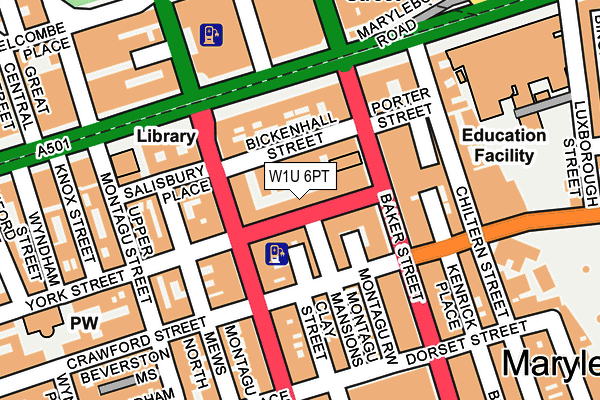 W1U 6PT map - OS OpenMap – Local (Ordnance Survey)
