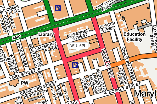 W1U 6PU map - OS OpenMap – Local (Ordnance Survey)