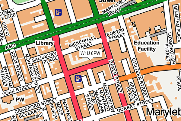 W1U 6PW map - OS OpenMap – Local (Ordnance Survey)