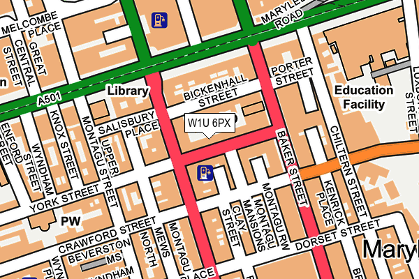 W1U 6PX map - OS OpenMap – Local (Ordnance Survey)