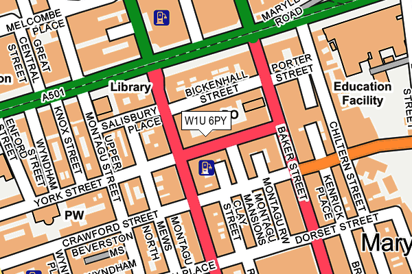 W1U 6PY map - OS OpenMap – Local (Ordnance Survey)