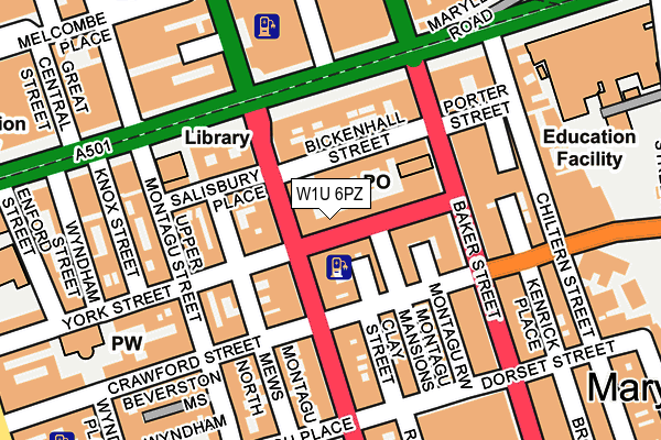 W1U 6PZ map - OS OpenMap – Local (Ordnance Survey)