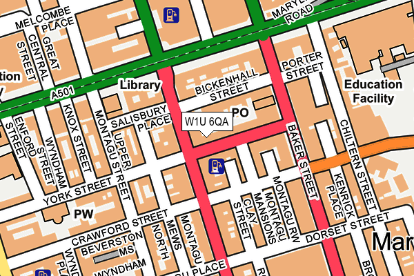 W1U 6QA map - OS OpenMap – Local (Ordnance Survey)