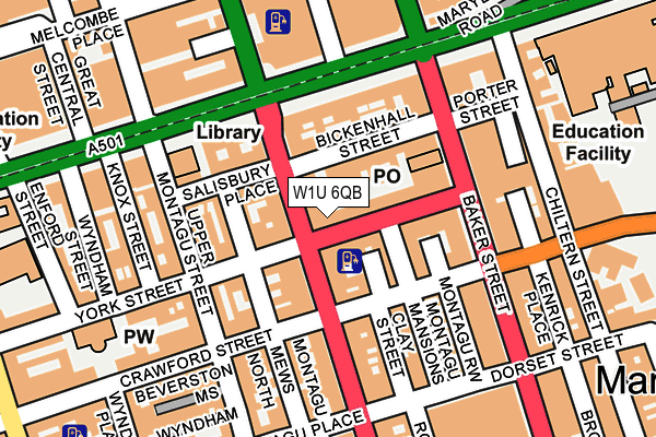 W1U 6QB map - OS OpenMap – Local (Ordnance Survey)