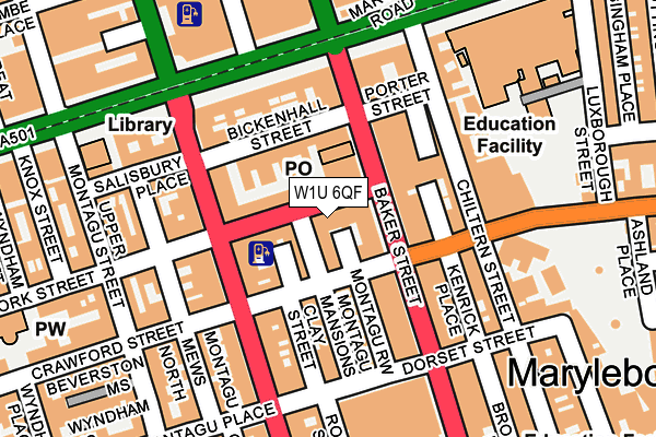 W1U 6QF map - OS OpenMap – Local (Ordnance Survey)