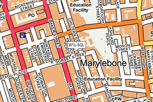 W1U 6QL map - OS OpenMap – Local (Ordnance Survey)