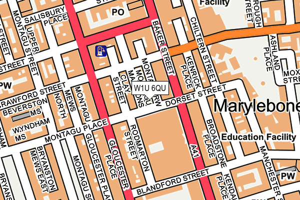 W1U 6QU map - OS OpenMap – Local (Ordnance Survey)