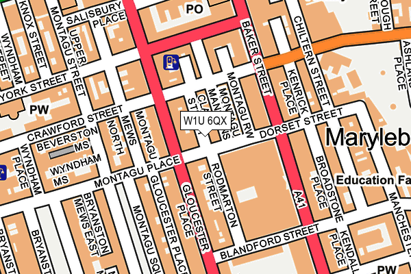 W1U 6QX map - OS OpenMap – Local (Ordnance Survey)