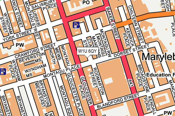 W1U 6QY map - OS OpenMap – Local (Ordnance Survey)