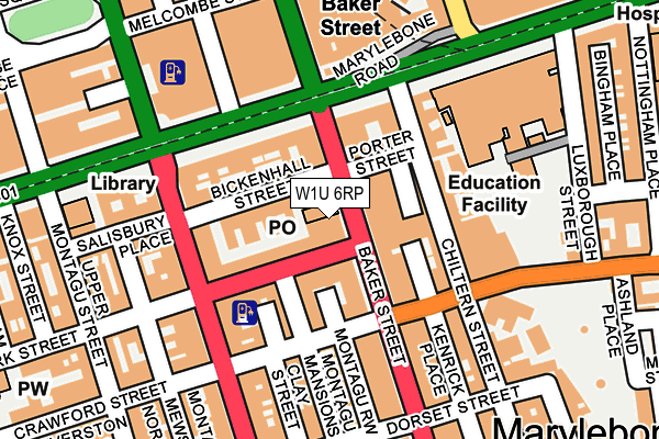 W1U 6RP map - OS OpenMap – Local (Ordnance Survey)