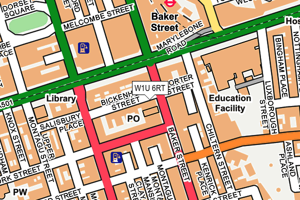 W1U 6RT map - OS OpenMap – Local (Ordnance Survey)