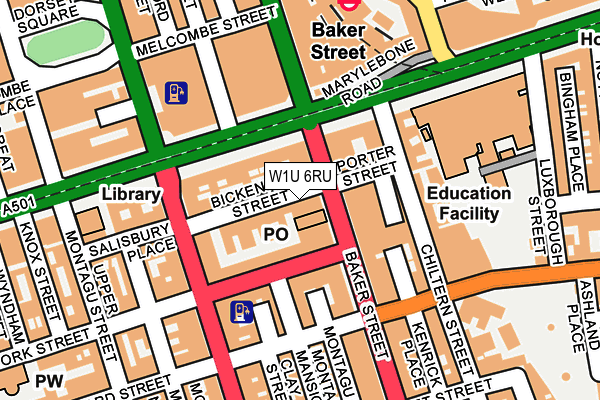 W1U 6RU map - OS OpenMap – Local (Ordnance Survey)