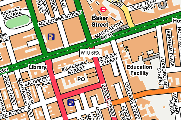 W1U 6RX map - OS OpenMap – Local (Ordnance Survey)