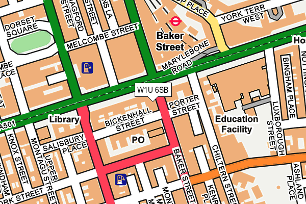 W1U 6SB map - OS OpenMap – Local (Ordnance Survey)