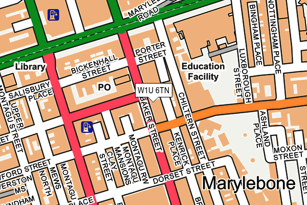 W1U 6TN map - OS OpenMap – Local (Ordnance Survey)