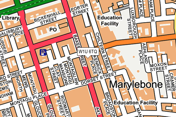 W1U 6TQ map - OS OpenMap – Local (Ordnance Survey)
