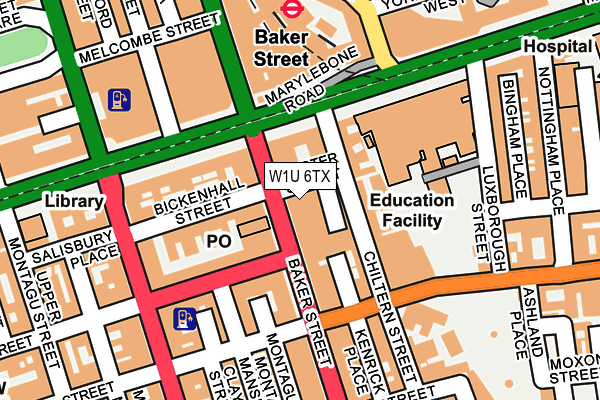 W1U 6TX map - OS OpenMap – Local (Ordnance Survey)