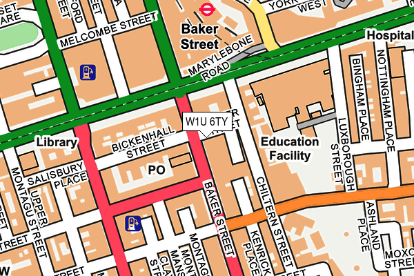 W1U 6TY map - OS OpenMap – Local (Ordnance Survey)