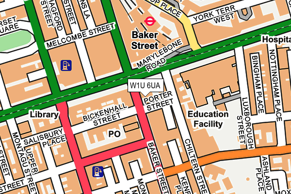 W1U 6UA map - OS OpenMap – Local (Ordnance Survey)