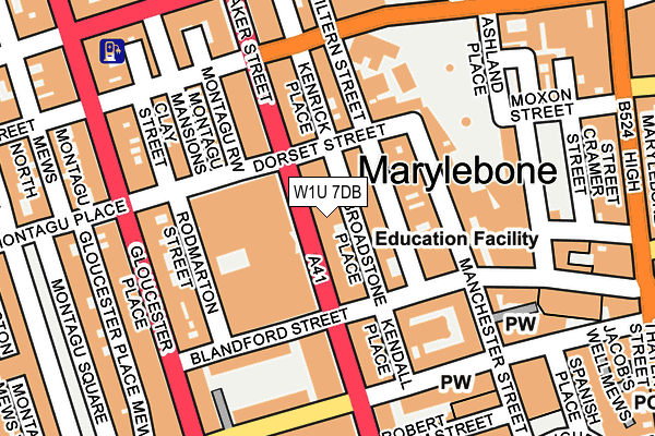 W1U 7DB map - OS OpenMap – Local (Ordnance Survey)