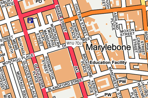 W1U 7DJ map - OS OpenMap – Local (Ordnance Survey)