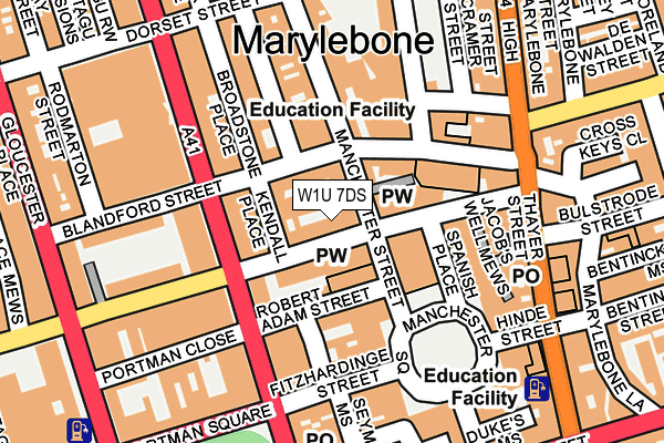 W1U 7DS map - OS OpenMap – Local (Ordnance Survey)