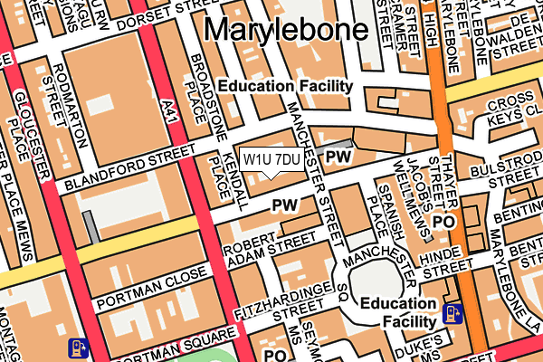 W1U 7DU map - OS OpenMap – Local (Ordnance Survey)