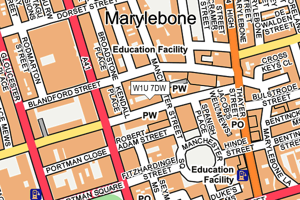 W1U 7DW map - OS OpenMap – Local (Ordnance Survey)