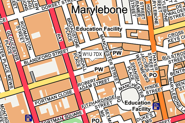 W1U 7DX map - OS OpenMap – Local (Ordnance Survey)