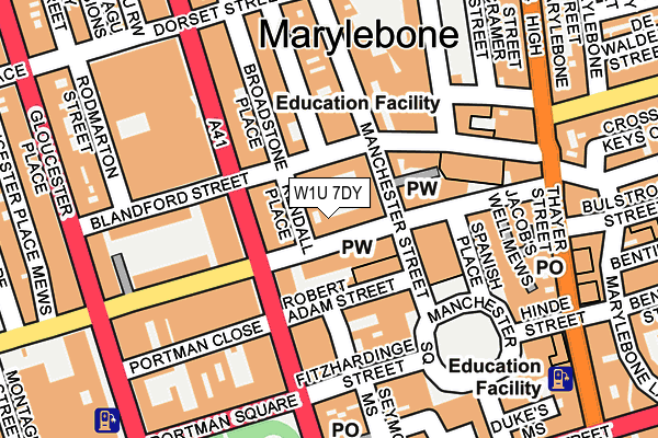 W1U 7DY map - OS OpenMap – Local (Ordnance Survey)