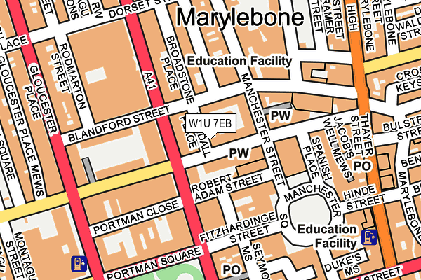 W1U 7EB map - OS OpenMap – Local (Ordnance Survey)