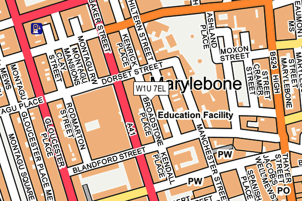 W1U 7EL map - OS OpenMap – Local (Ordnance Survey)