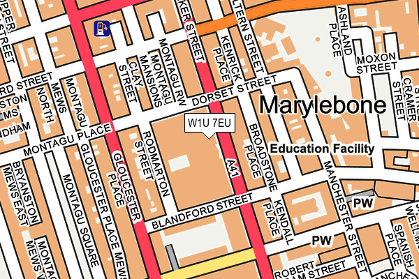 W1U 7EU map - OS OpenMap – Local (Ordnance Survey)