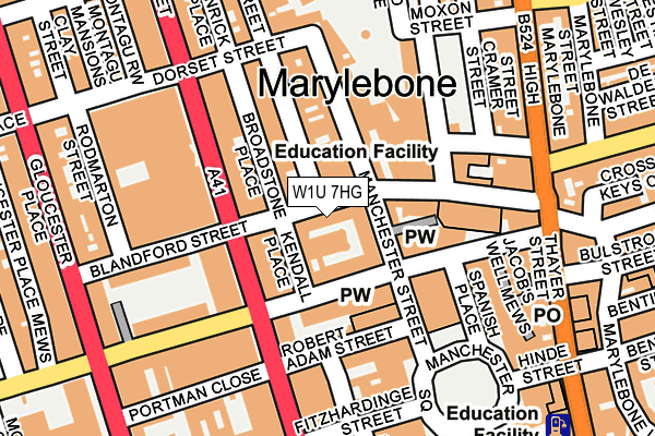 W1U 7HG map - OS OpenMap – Local (Ordnance Survey)