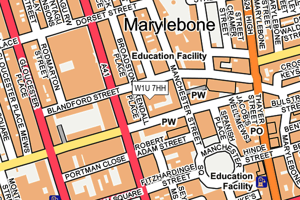 W1U 7HH map - OS OpenMap – Local (Ordnance Survey)