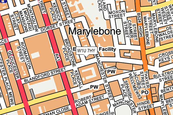 W1U 7HY map - OS OpenMap – Local (Ordnance Survey)