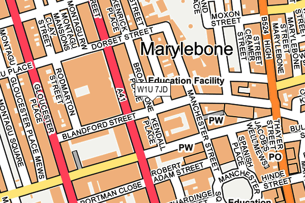 W1U 7JD map - OS OpenMap – Local (Ordnance Survey)