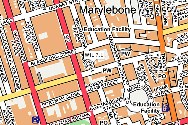 W1U 7JL map - OS OpenMap – Local (Ordnance Survey)