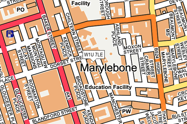 W1U 7LE map - OS OpenMap – Local (Ordnance Survey)